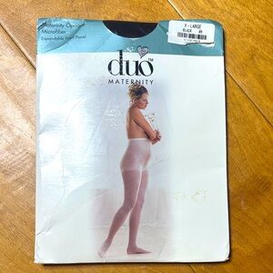 Duo Maternity | Maternity Opaque Microfiber | Expandable Front Panel Black X-L